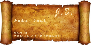 Junker Donát névjegykártya